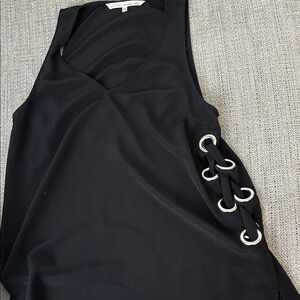RACHEL Rachel Roy Black Side Lace-Up Dressy Sleeveless Tank size M